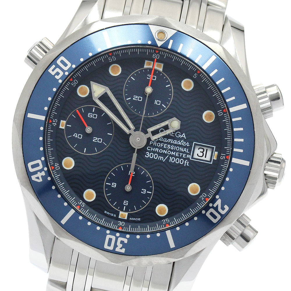 OMEGA Seamaster300 2599.80 Date Chronograph Navy Dial Automatic Men's_920993
