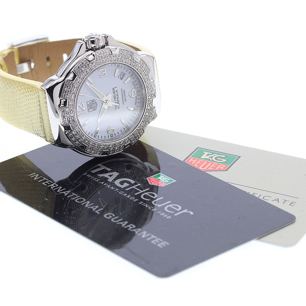 TAG HEUER Formula 1 WAC1215 date diamond bezel white Dial Quartz Ladies Watch_920994