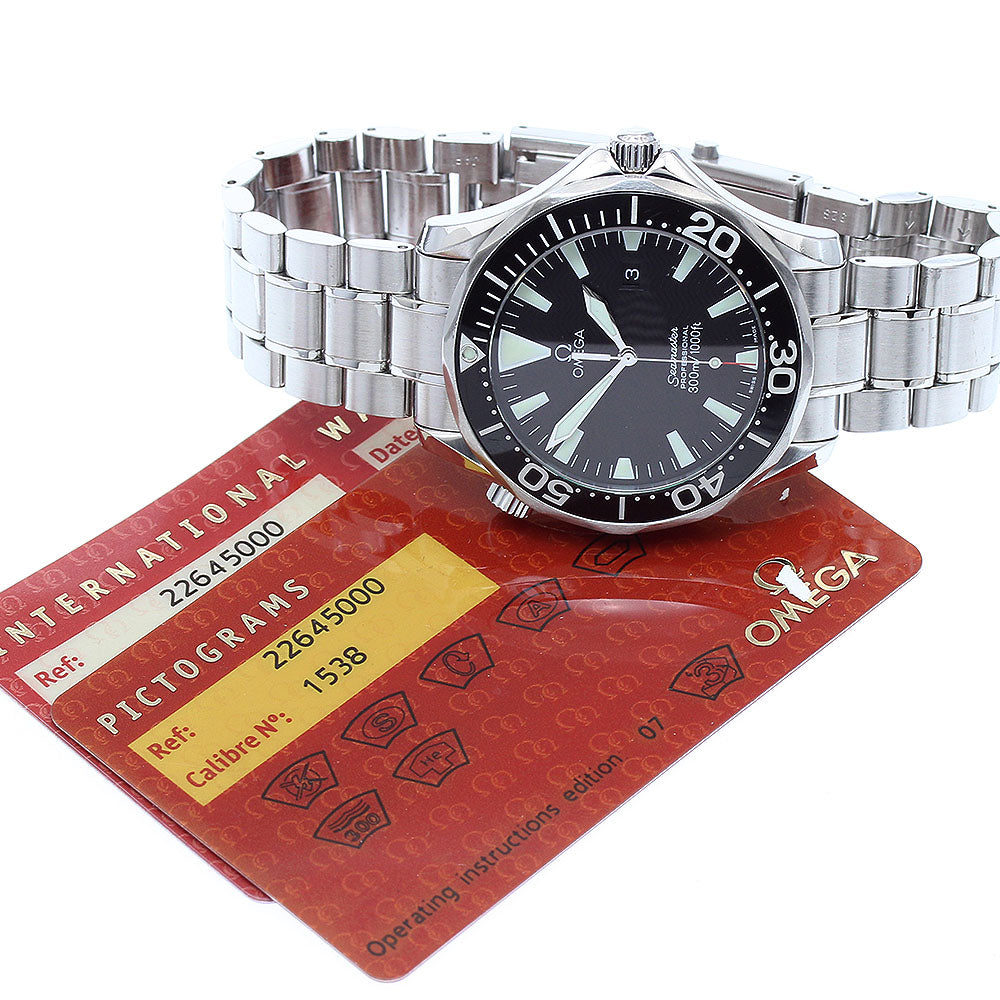 OMEGA Seamaster300 2264.50 Date Black Dial Quartz Men's Watch_921005