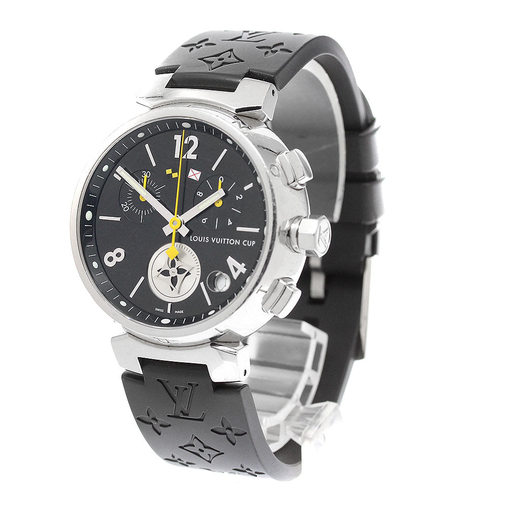 LOUIS VUITTON Tambour Lovely Cup Q11BG Chronograph Date black Dial Quartz Men's Watch_921010