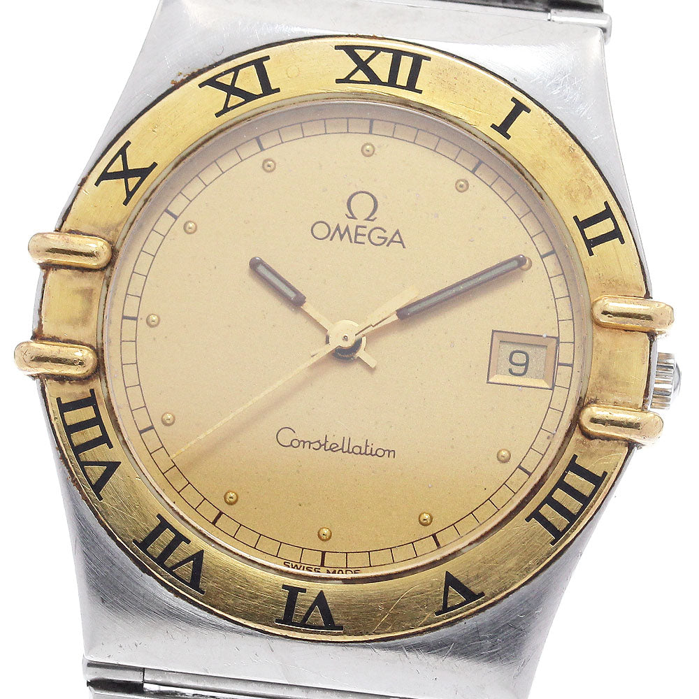 OMEGA Constellation Date gold Dial Quartz Men's Watch_921012