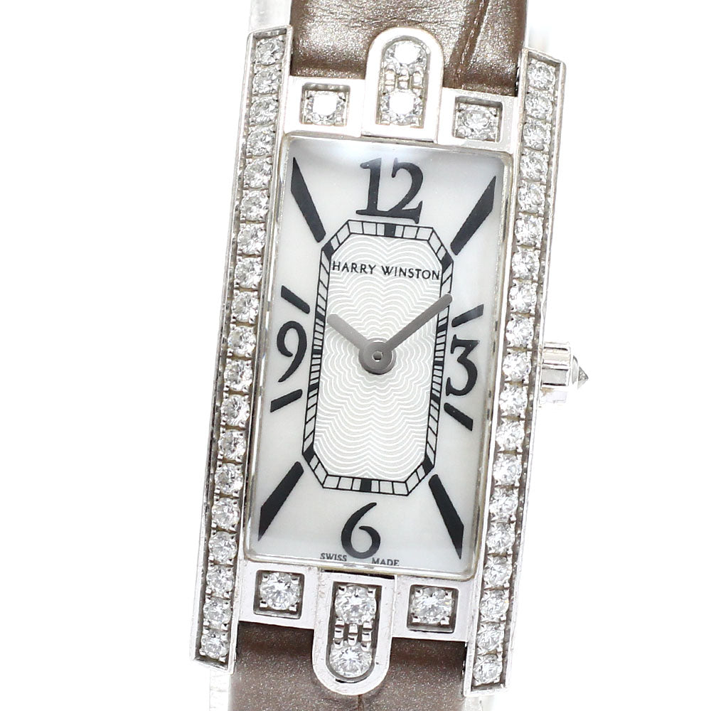 HARRY WINSTON Avenue C Mini AVCQHM16 K18WG diamond bezel shell dial White shell Dial Quartz Ladies Watch_921059