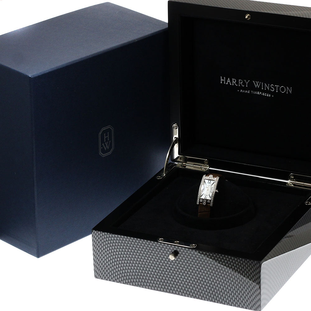 HARRY WINSTON Avenue C Mini AVCQHM16 K18WG diamond bezel shell dial White shell Dial Quartz Ladies Watch_921059