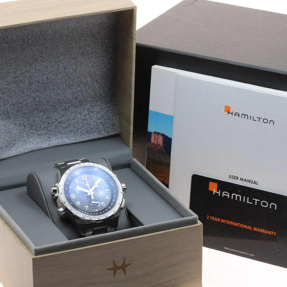 HAMILTON Khaki X-WIND H779120 Chronograph black Dial Quartz Men's Watch_921155