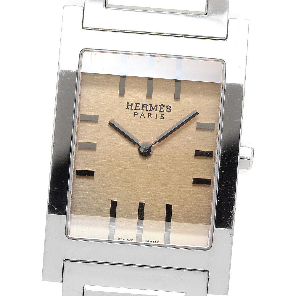 HERMES Tandem TA1.710 Orange Dial Quartz Men's Watch_921160