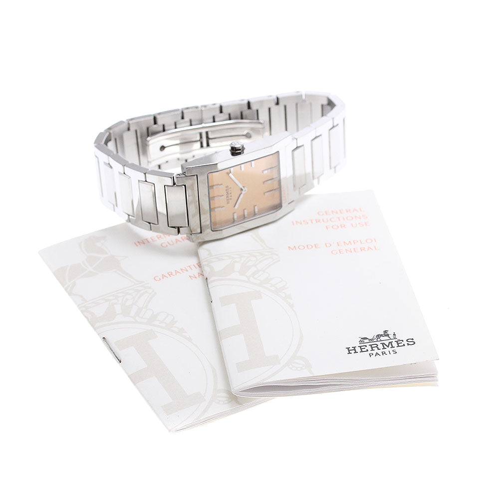 HERMES Tandem TA1.710 Orange Dial Quartz Men's Watch_921160