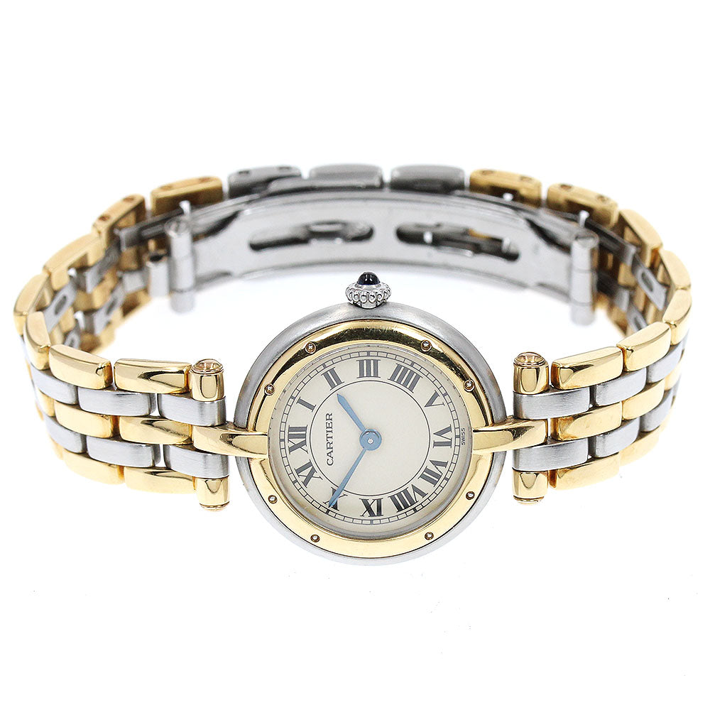 CARTIER PANTHERE 84084244 Round 3 Row beige Dial Quartz Ladies Watch_921219