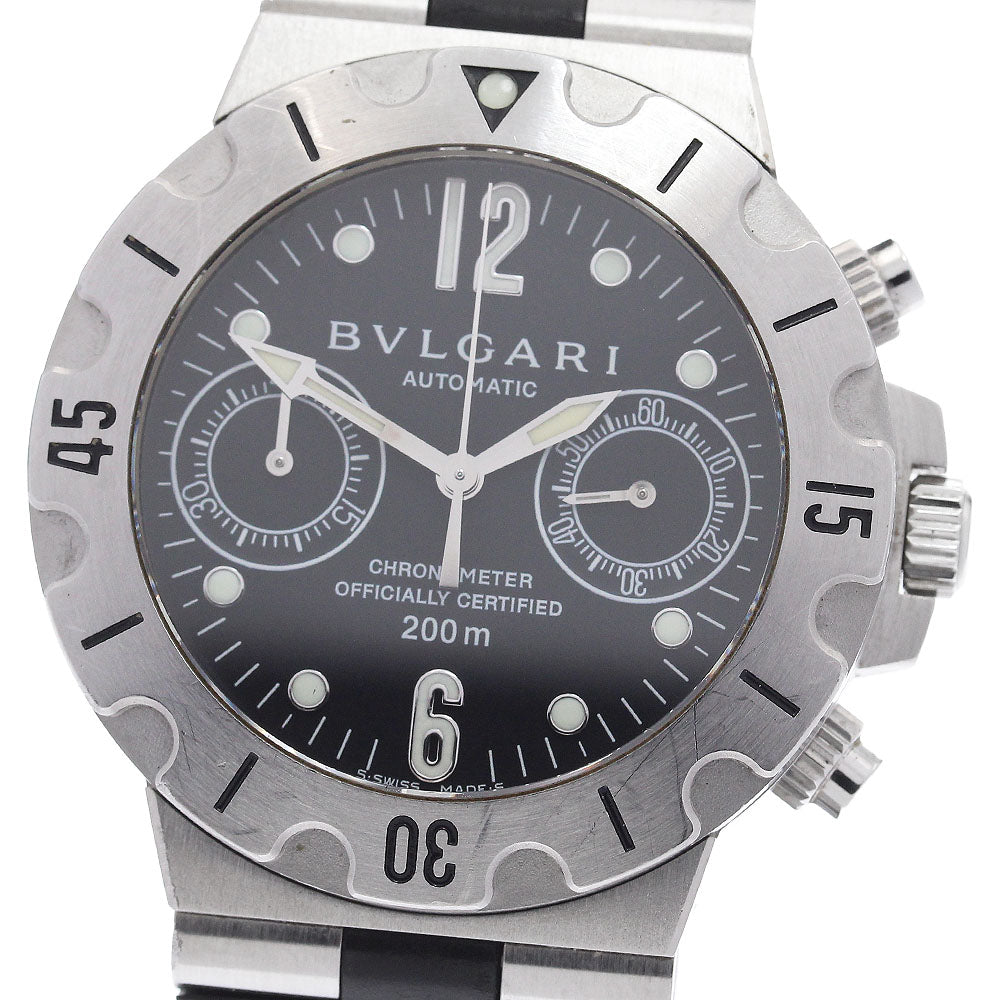 BVLGARI Diagono Scuba SC38S Chronograph black Dial Automatic Men's Watch_921227