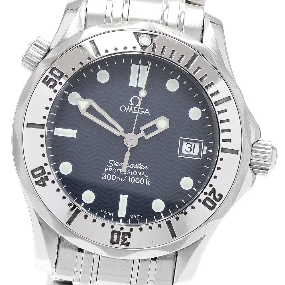OMEGA Seamaster300 2562.80 Date Navy Dial Quartz Boy's Watch_921267