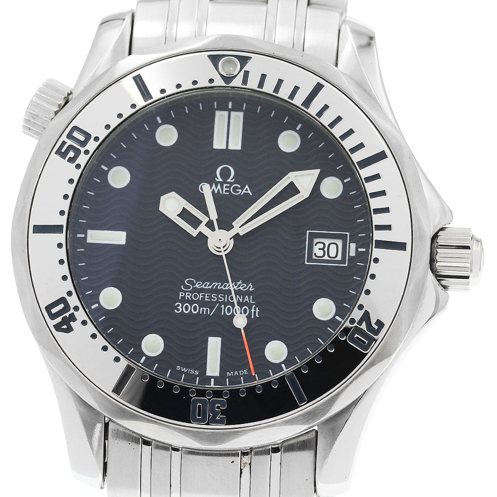 OMEGA Seamaster300 2562.80 Date Navy Dial Quartz Boy's Watch_921277