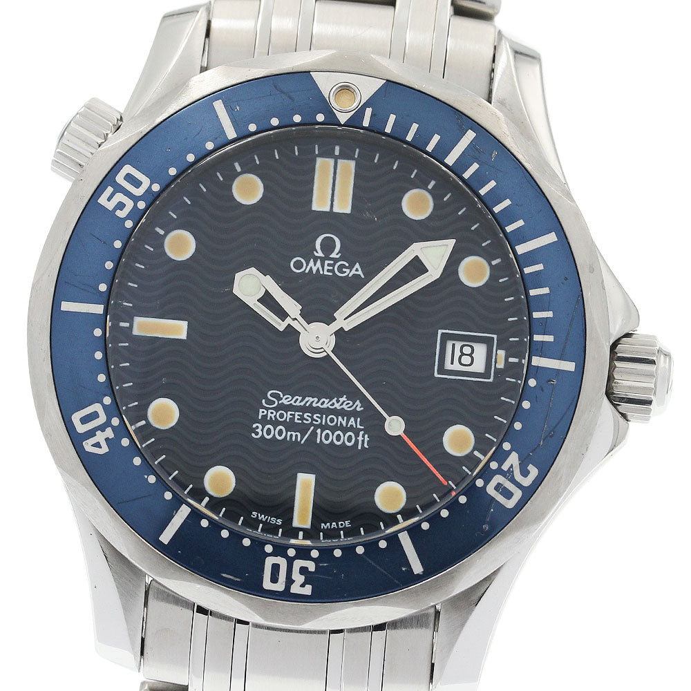 OMEGA Seamaster300 2561.80 Date Navy Dial Quartz Boy's Watch_921278