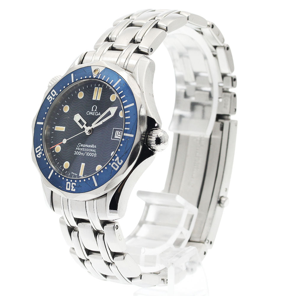 OMEGA Seamaster300 2561.80 Date Navy Dial Quartz Boy's Watch_921278