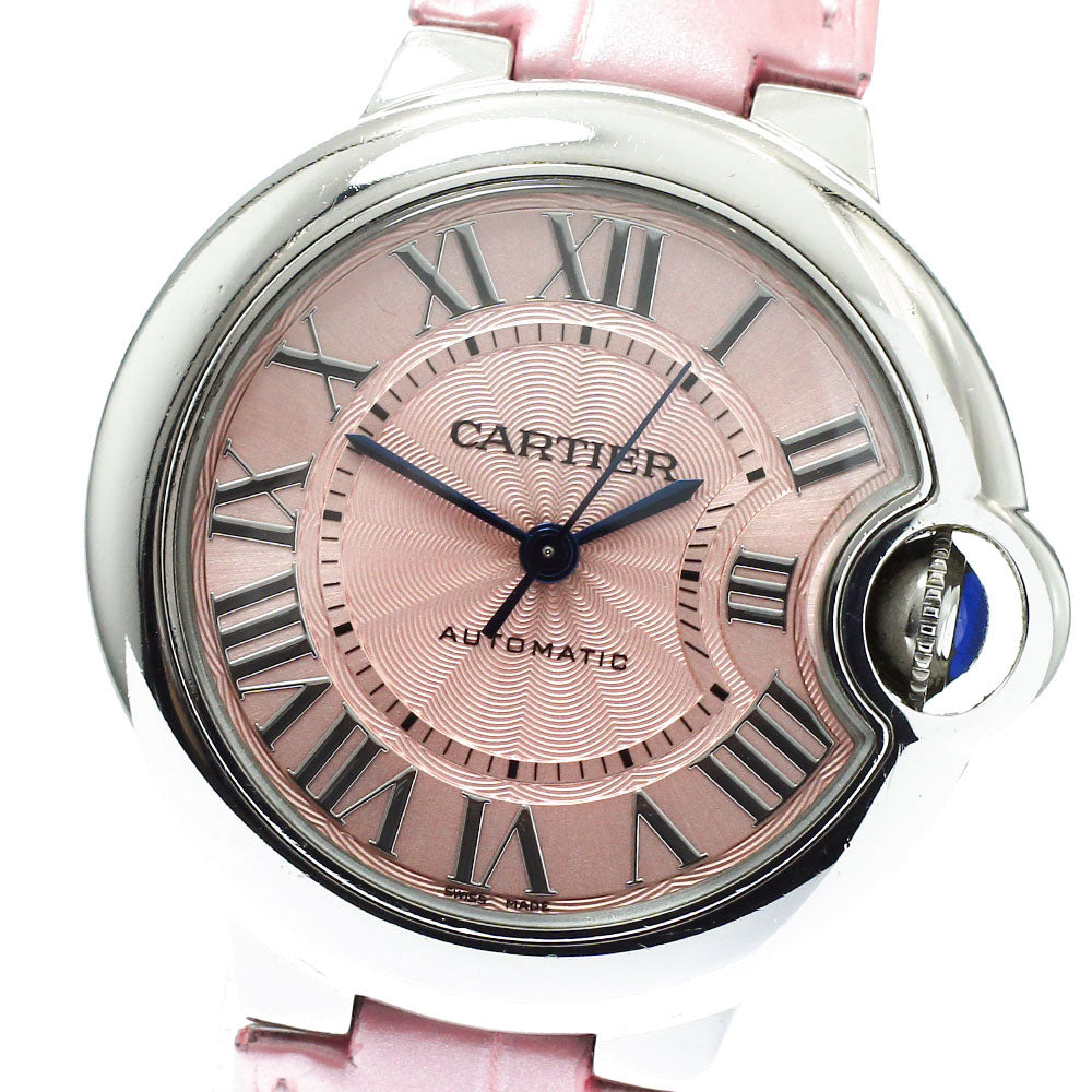 CARTIER Baron Blue 33mm WSBB0002 pink Dial Automatic Ladies Watch_921356