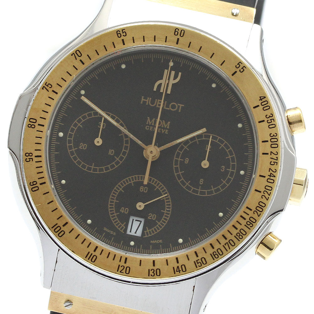 HUBLOT MDM 1621.2 Chronograph YG2 tone black Dial Quartz Men's Watch_921363