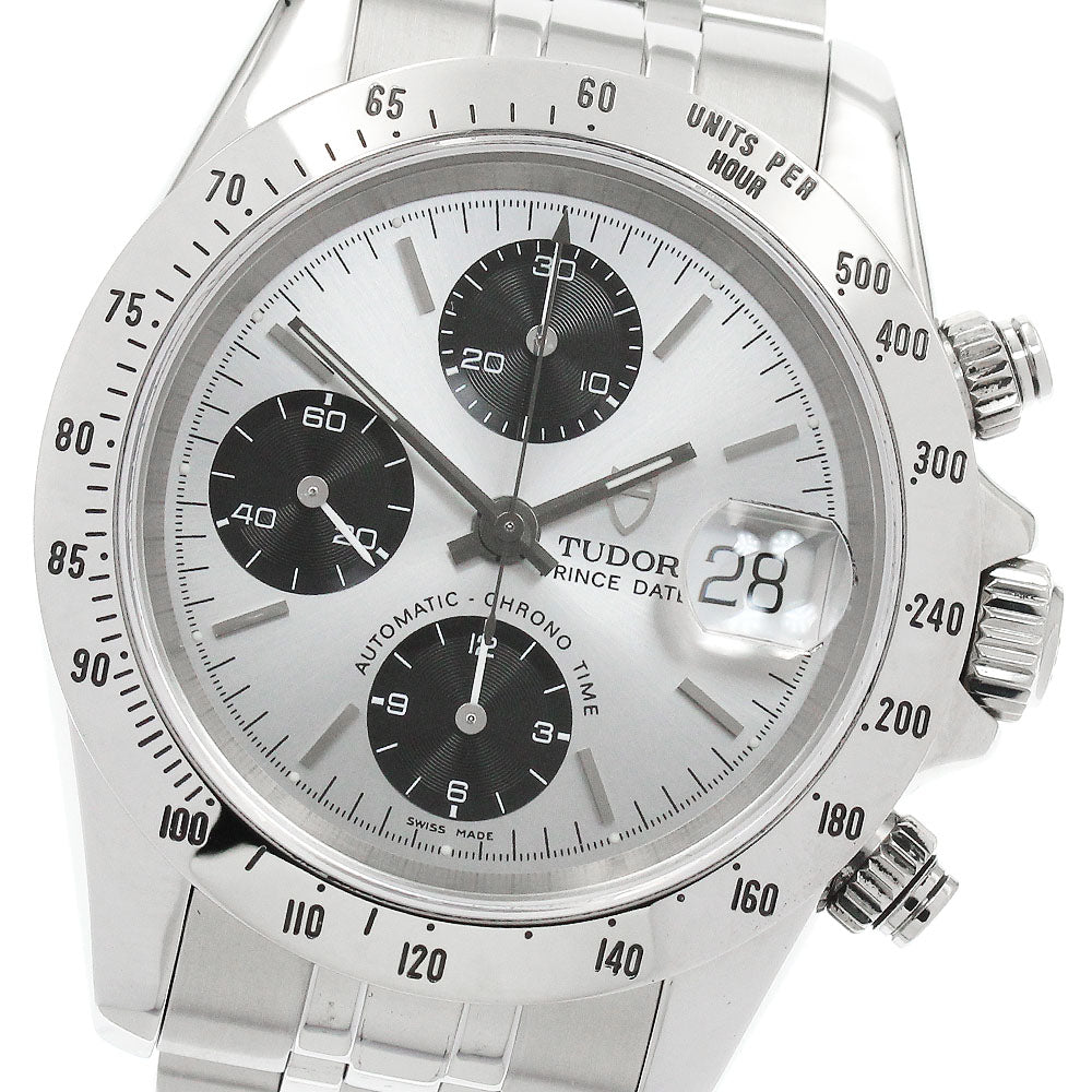 TUDOR Prince Date Chrono Time 79280P Silver / Black Dial Automatic Men's_921430