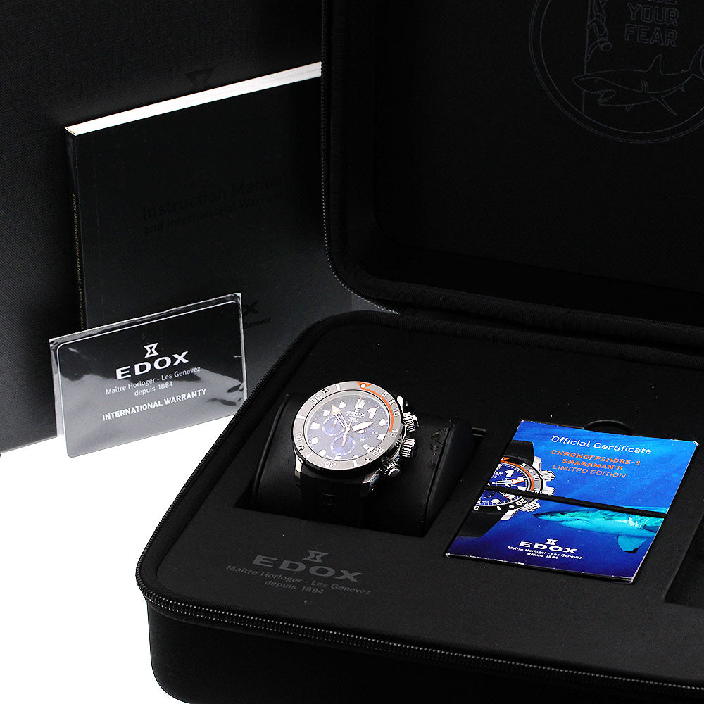 EDOX Chrono Offshore 1 Shark Man II 10234-3O-BUIN Limited to 300 pieces worldwide Navy Dial Quartz Men's Watch_921431