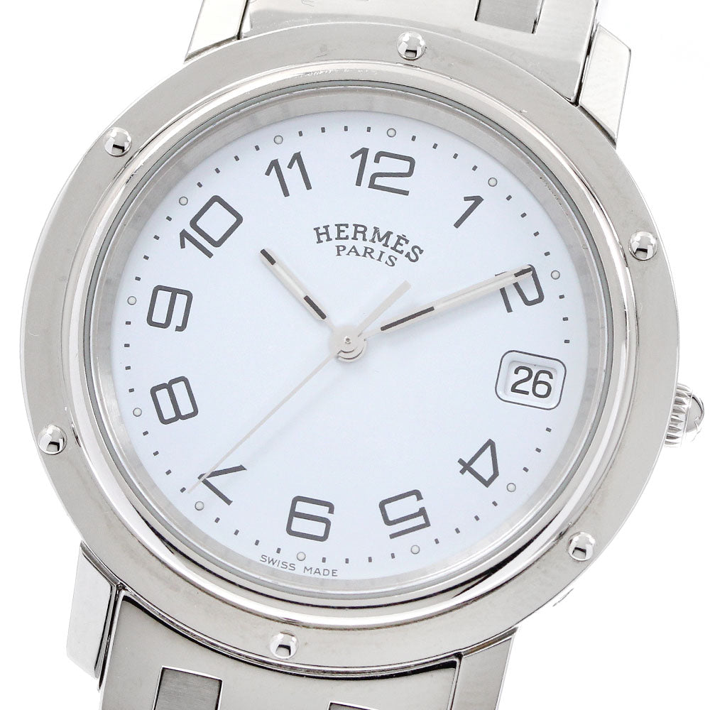 HERMES Clipper CL6.710 Date white Dial Quartz Men's Watch_921432