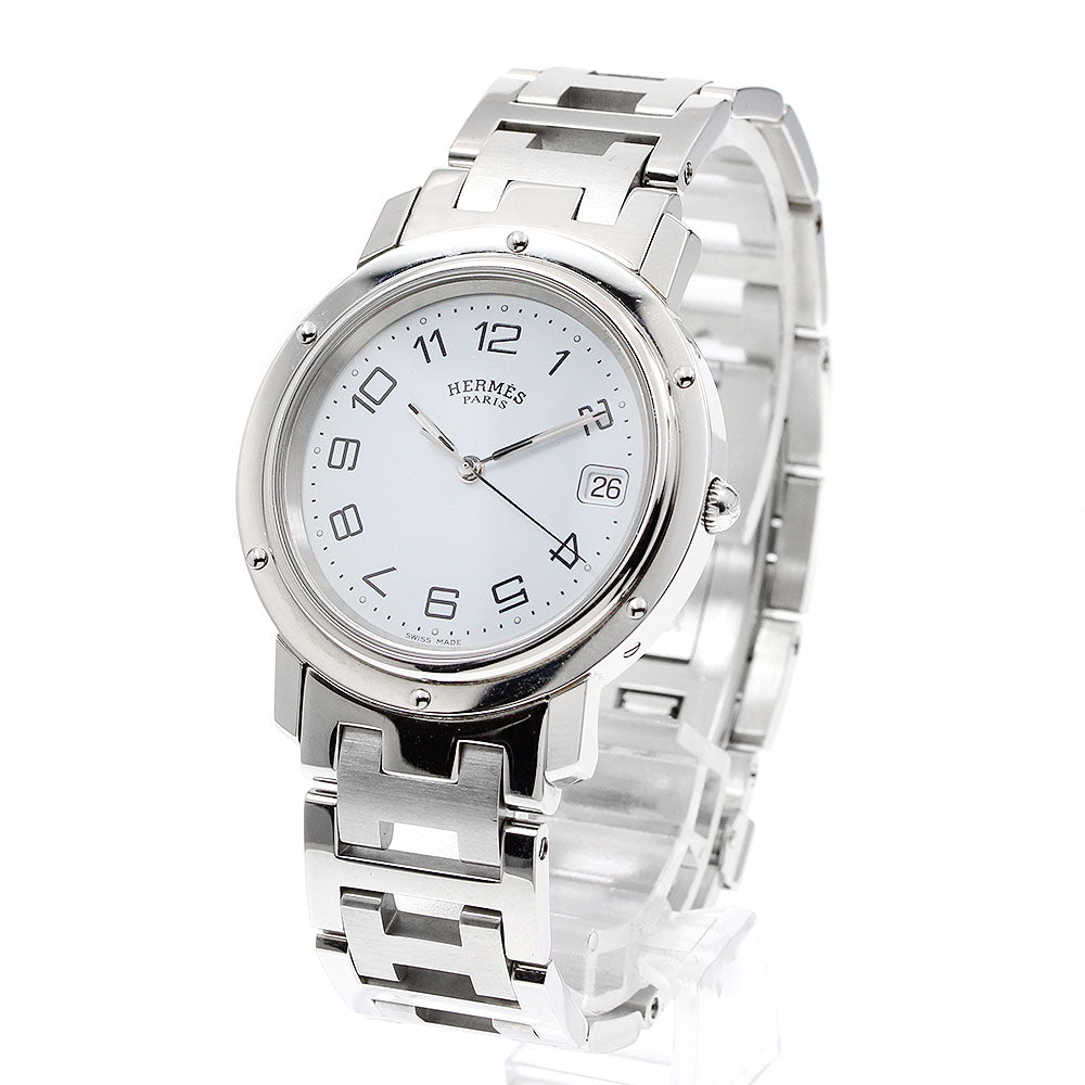 HERMES Clipper CL6.710 Date white Dial Quartz Men's Watch_921432