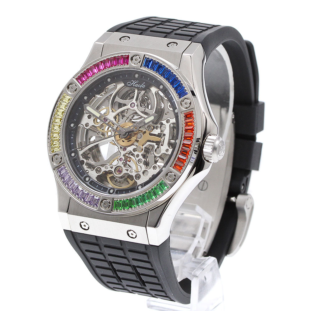 HAOFA 1913 Tourbillon Rhinestone Bezel skeleton Dial Automatic Men's_921508