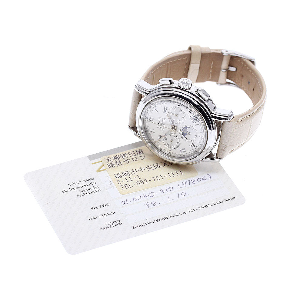 ZENITH Chronomaster 14/01.0240.410 Moon phase Triple calendar Silver Dial Automatic Men's Watch_921536