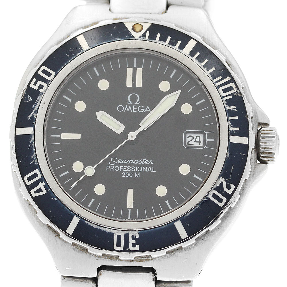 OMEGA Seamaster200m Date black Dial Quartz Men's Watch_921541