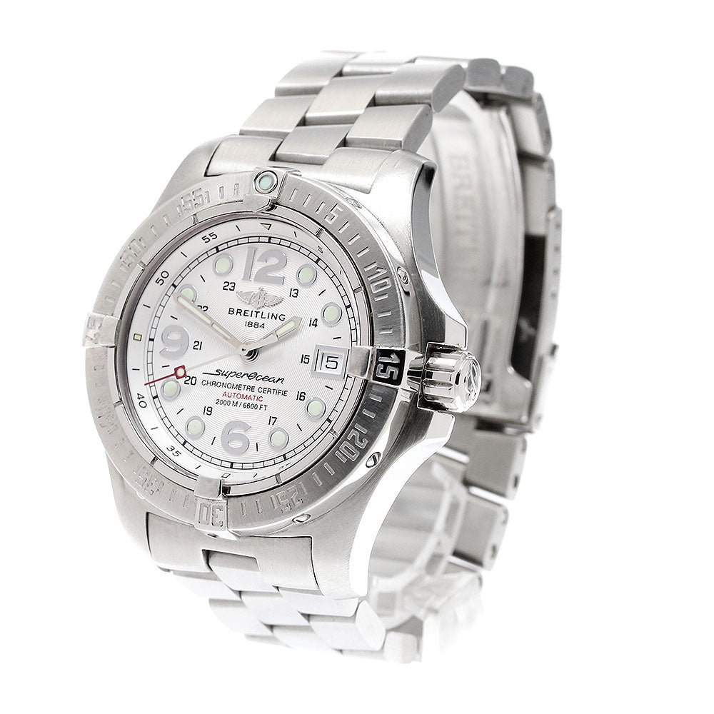 BREITLING Super Ocean A17390 Date Silver Dial Automatic Men's Watch_921549