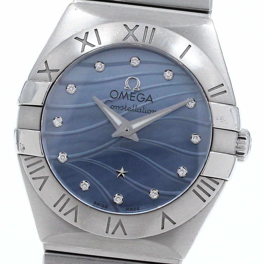 OMEGA Constellation 123.10.24.60.57.001 12P diamond Blue shell Dial Quartz Ladies Watch_921557