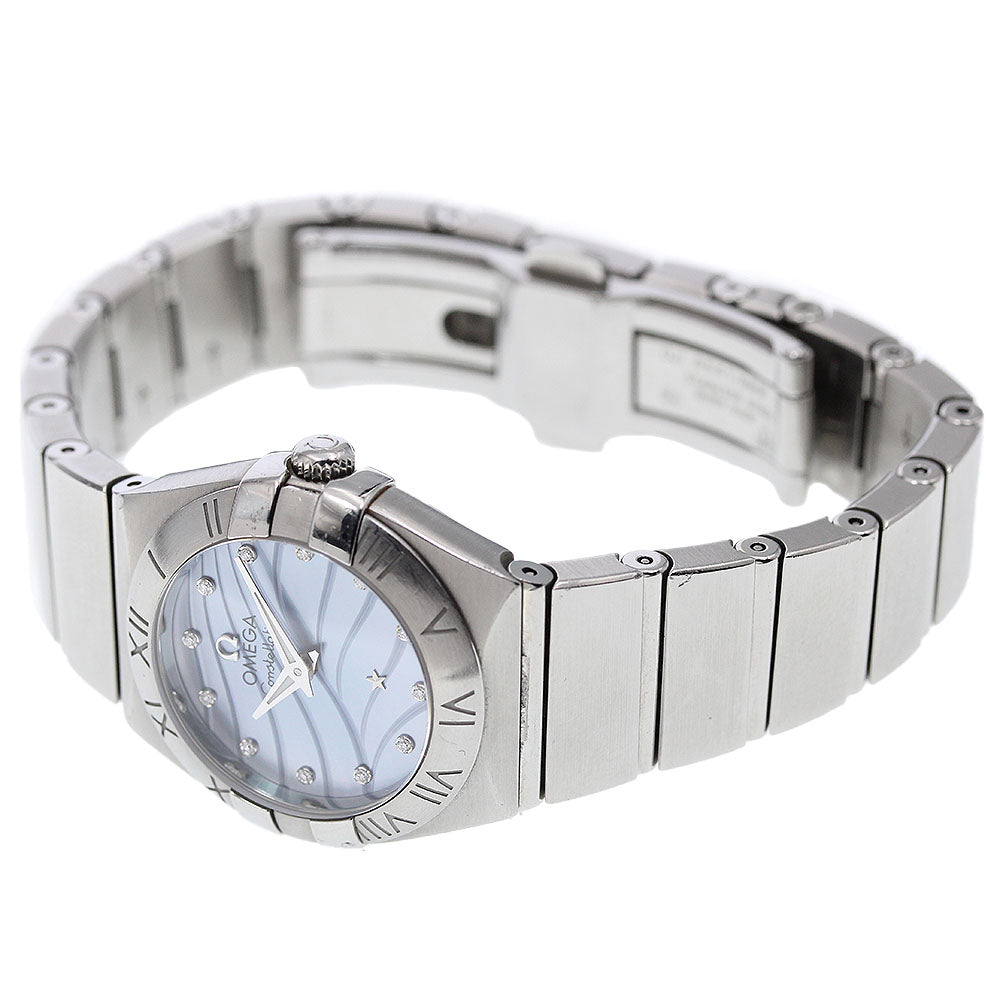 OMEGA Constellation 123.10.24.60.57.001 12P diamond Blue shell Dial Quartz Ladies Watch_921557