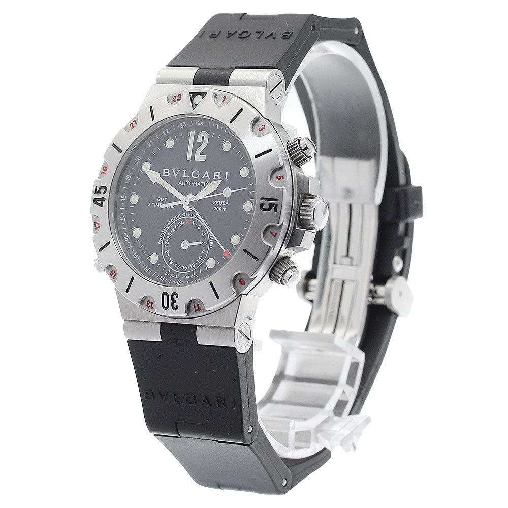 BVLGARI Diagono Scuba SD38SGMT GMT date black Dial Automatic Men's Watch_921569