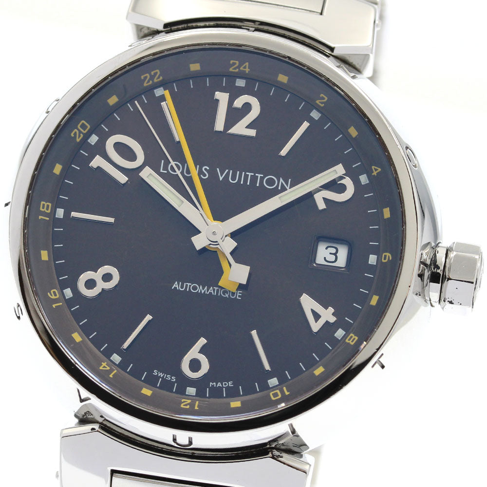 LOUIS VUITTON Tambour Q1131 GMT date Brown Dial Automatic Men's Watch_921592