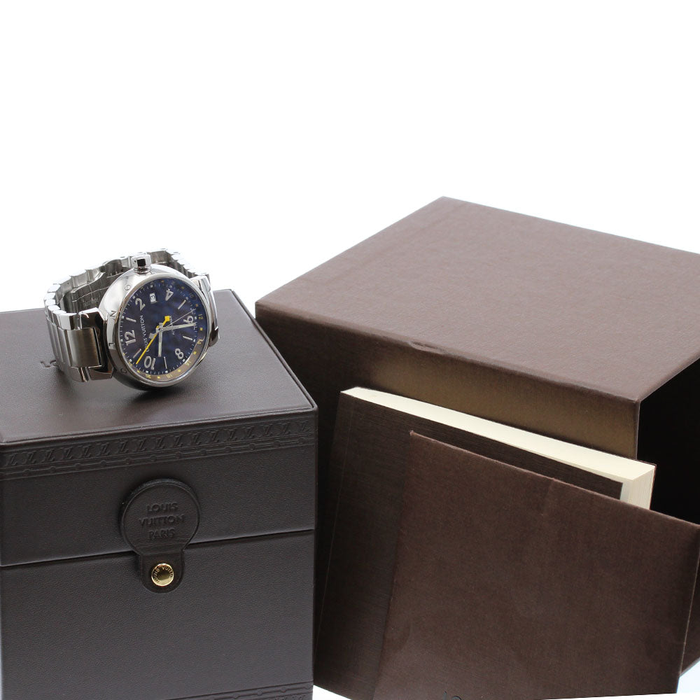 LOUIS VUITTON Tambour Q1131 GMT date Brown Dial Automatic Men's Watch_921592