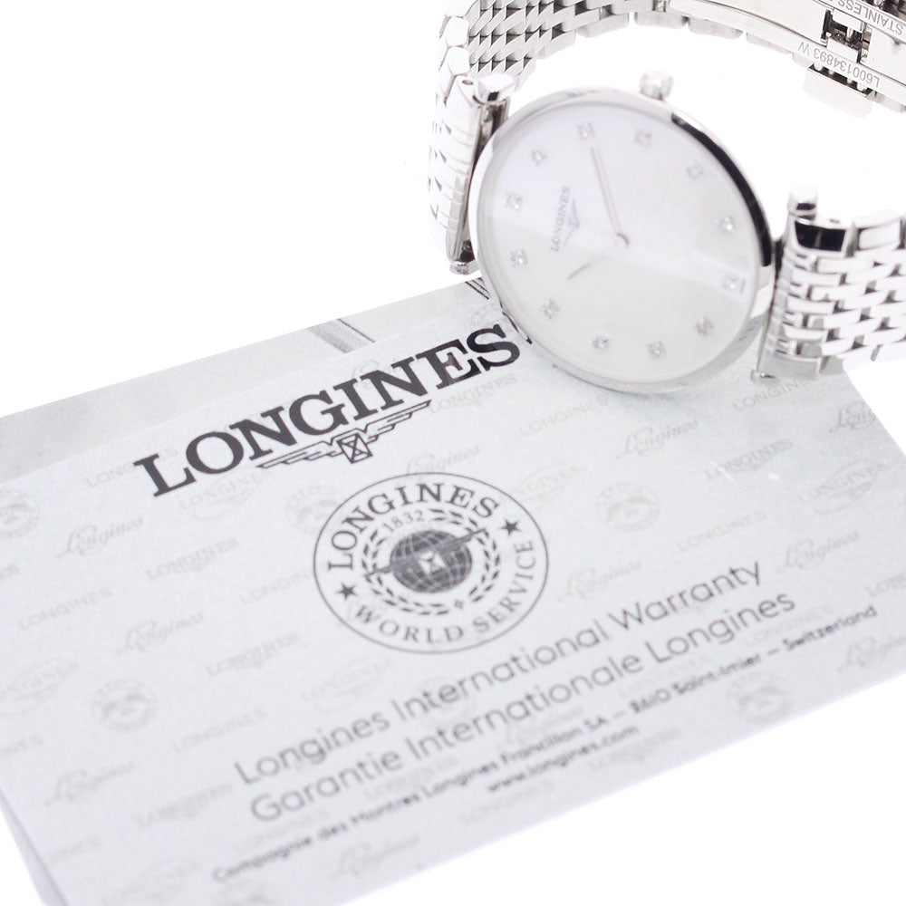 LONGINES Grand classic L4.512.4 12P diamond White shell Dial Quartz Ladies Watch_921702