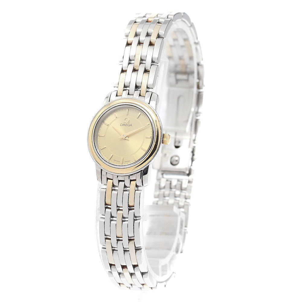 OMEGA De Ville Prestige 4370.11 YG2 tone Gold Dial Quartz Ladies Watch_921740