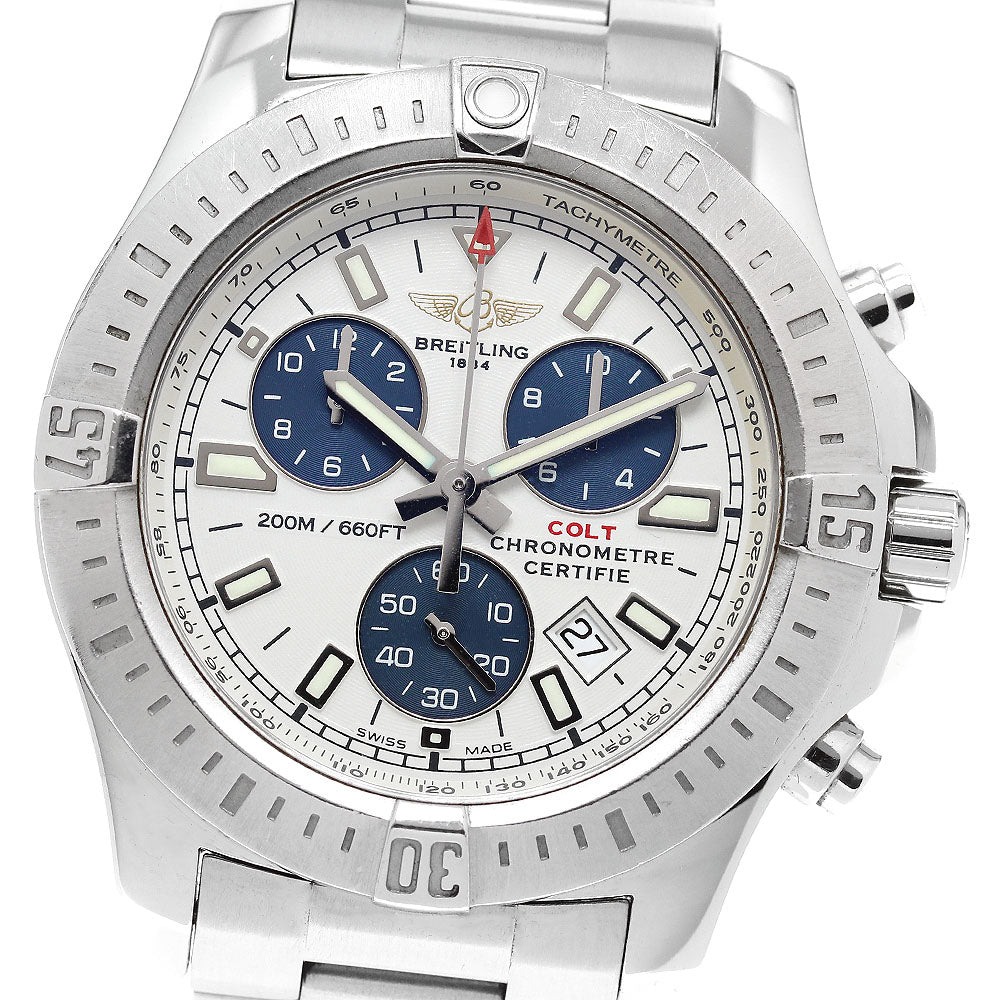 BREITLING Colt Chronograph A73388 White / Navy Dial Quartz Men's Watch_921751