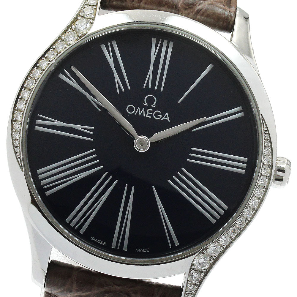 OMEGA De Ville Tresor 428.18.36.60.03.001 Diamond Bezel Navy Dial Quartz Ladies Watch_921795