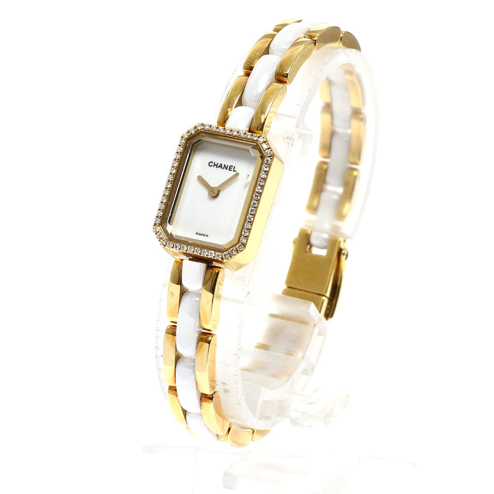 CHANEL Premiere H2435 K18YG diamond bezel white Dial Quartz Ladies Watch_921798