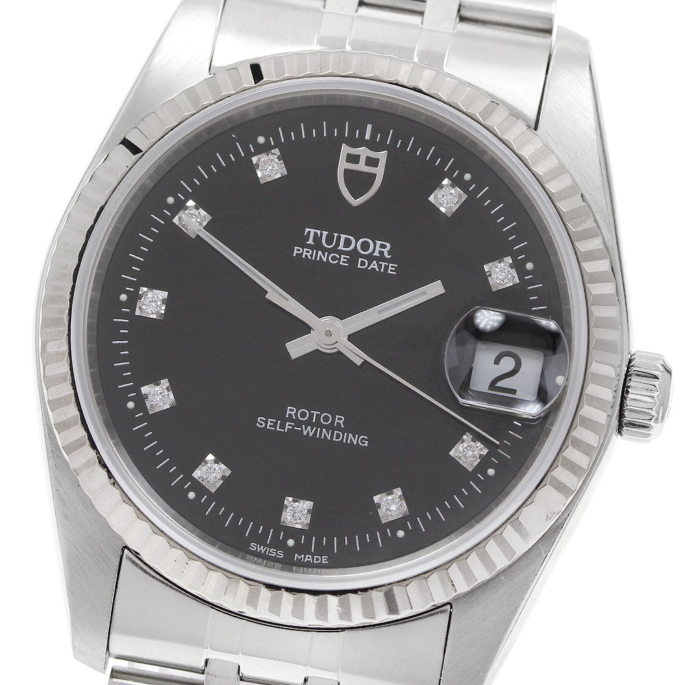 TUDOR Prince Date 74034 WG bezel 10P diamond Automatic Men's Watch_921800