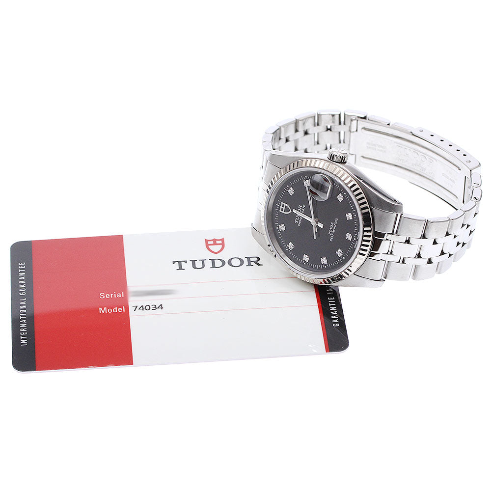 TUDOR Prince Date 74034 WG bezel 10P diamond Automatic Men's Watch_921800