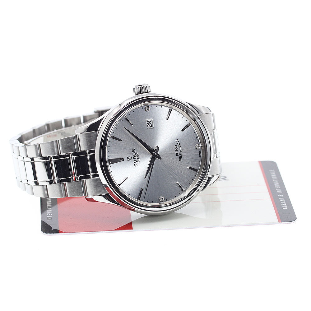 TUDOR style 12700 Date 3P diamond Silver Dial Automatic Men's Watch_921803