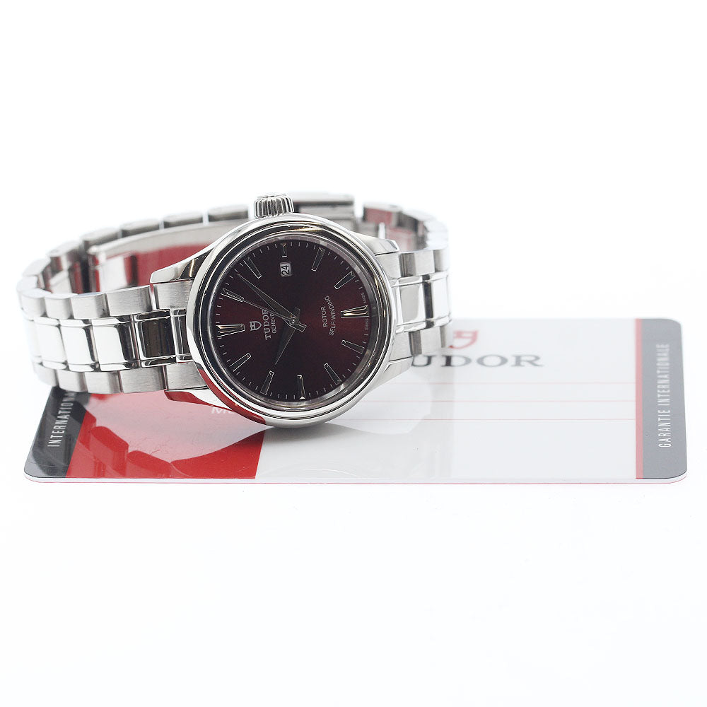 TUDOR style 12100 Date Bordeaux Dial Automatic Ladies Watch_921846