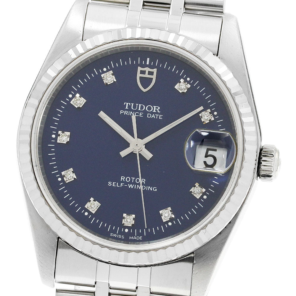 TUDOR Prince Date 74034 WG bezel 10P diamond Automatic Men's Watch_921856