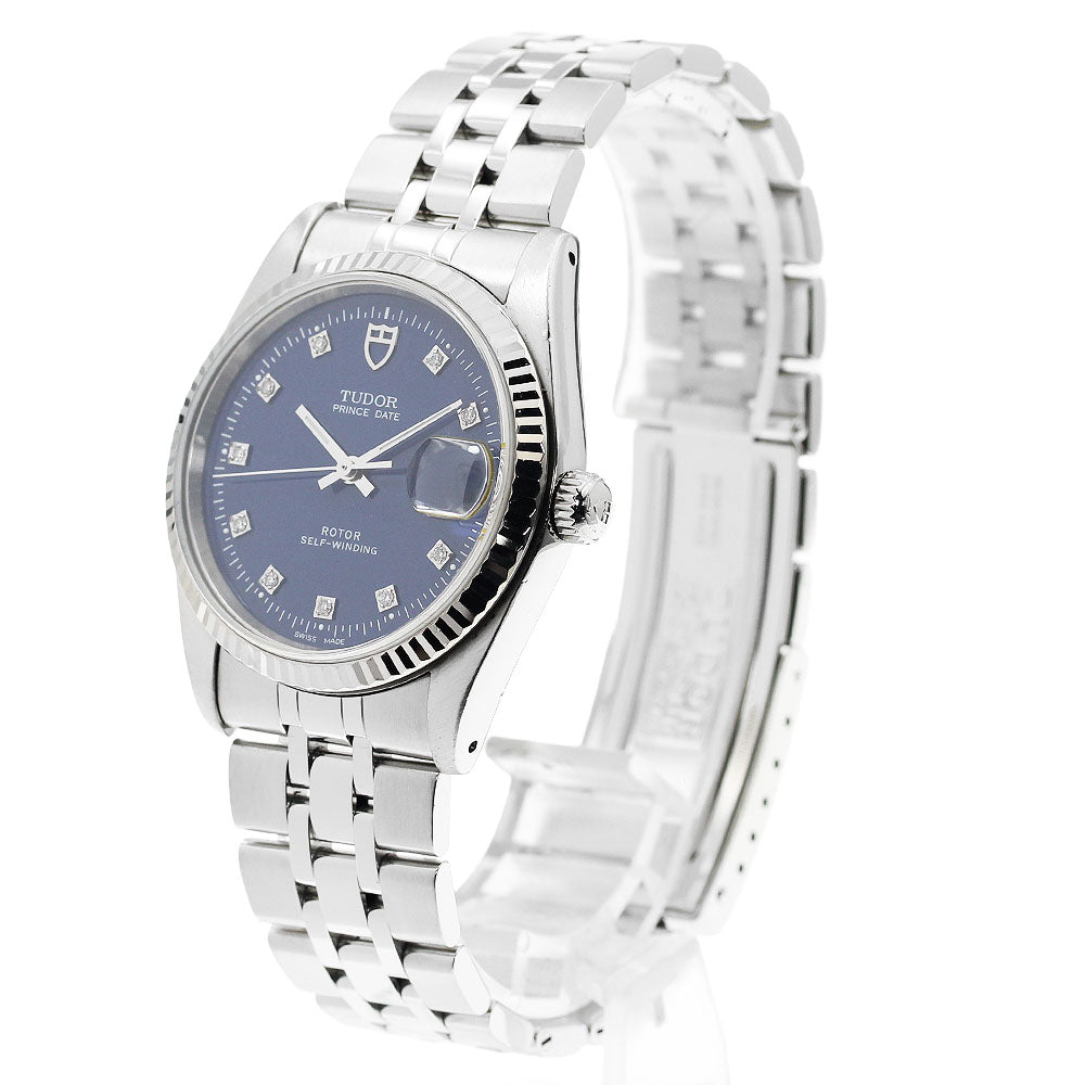 TUDOR Prince Date 74034 WG bezel 10P diamond Automatic Men's Watch_921856