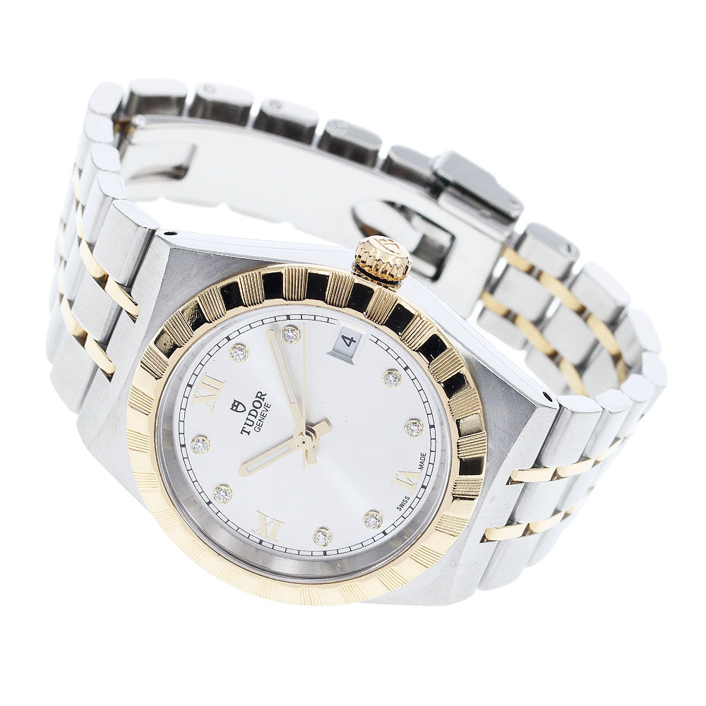 TUDOR Royal 28403 Date 8P diamond Silver Dial Automatic Boy's Watch_921859