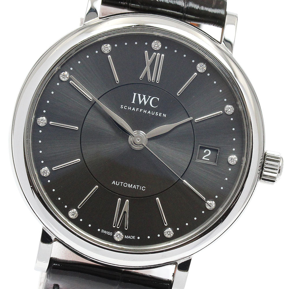 IWC SCHAFFHAUSEN Portofino IW458102 37MM 12P Diamond gray Dial Automatic Boy's Watch_921871