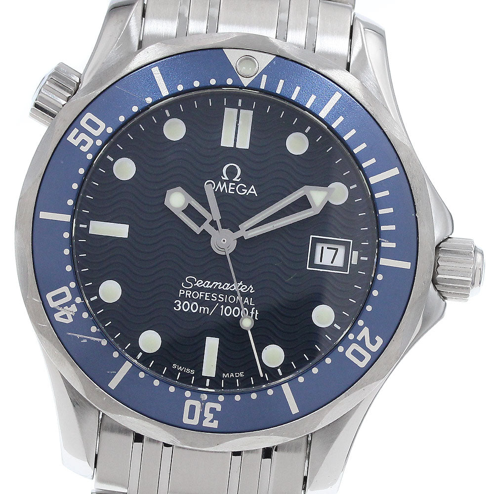 OMEGA Seamaster300 2561.80 Date Navy Dial Quartz Boy's Watch_921902