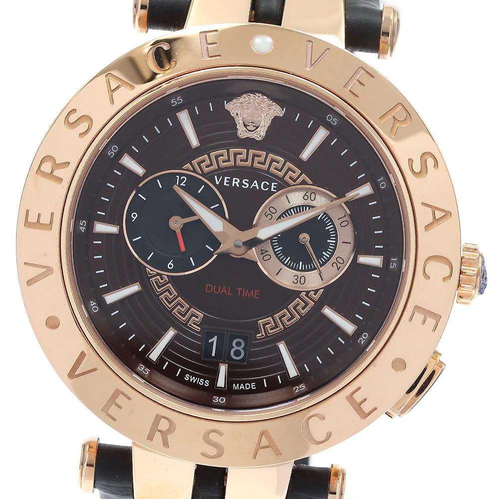 VERSACE V race VEBV00722 Dual time Brown Dial Quartz Men's Watch_921963