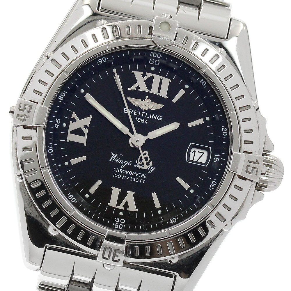 BREITLING Wing lady A67350 Date black Dial Quartz Ladies Watch_921971