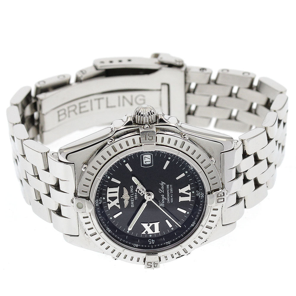 BREITLING Wing lady A67350 Date black Dial Quartz Ladies Watch_921971