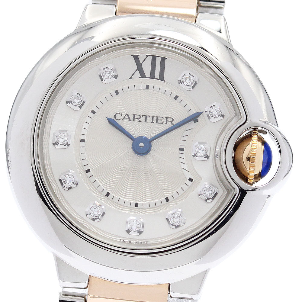 CARTIER Baron blue SM WE902030 K18PG2 tone 11P diamond Quartz Ladies_921988