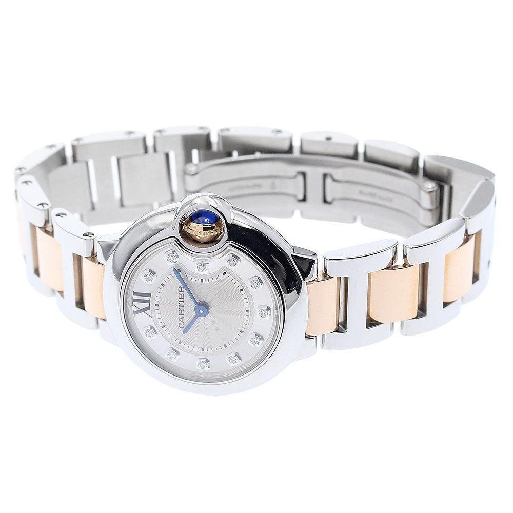 CARTIER Baron blue SM WE902030 K18PG2 tone 11P diamond Quartz Ladies_921988